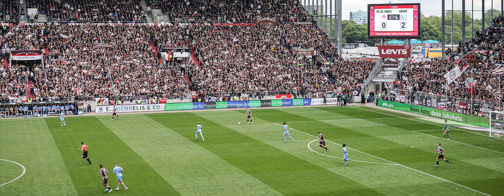 Game clip from the match between FC St. Pauli and VfL Bochum at Millerntor. (Photo)