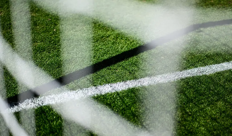A view of the pitch through the net. (Photo)